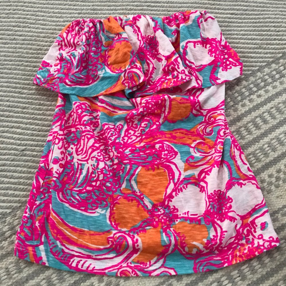 Lilly Pulitzer patterned strapless top